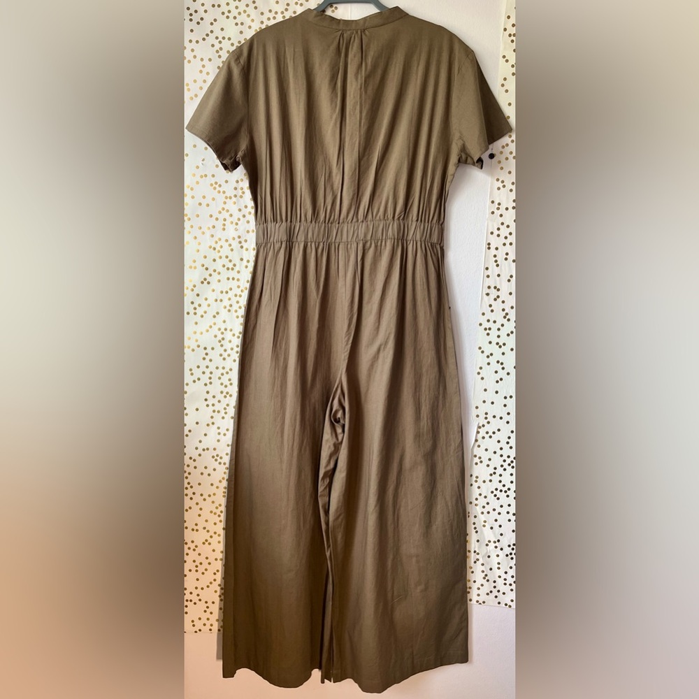 NATURAL LIFE Olive Green Short-Sleeve Utility Jumpsuit - Picture 2 of 12